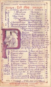 Hungarian antique menu